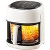 ZCY HOME Friggitrici Friggitrice Ad Aria Visualizzazione Trasparente Friggitrice Elettrica Friggitrice in Vetro di Grande capacità da 4,5 Litri Friggitrice Elettrica con Schermo A Colori Intelligente