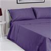 LARA MORADA - Set Completo Lenzuola Una Piazza E Mezza, Misura Francese, 100% Cotone, Made In Italy, Tinta Unita, Per Letto 1 Piazza E Mezza 140x200cm, Viola