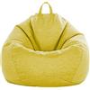 FANSU Colori Solidi Copertura per Poltrona, Sacco Puff Poltrona Senza Riempimento, Poltrona a Sacco Pigro Poltrona con Zip, Pouf Poltrona per Adulti e Bambini (90x110cm,Giallo Senape)