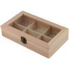 Yindhgdr Vetrina in Legno Porta tè e caffè, Scatola Portaoggetti, 6 Scomparti, Legno + Vetro, 1 Pezzo
