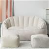 BOGDTF Nuovo Divano Pigro Doppio Pouf Pigro, Adatto per Giardino, Soggiorno, Camera da Letto, Beige