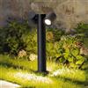 damastoreitalia Lampioncino Lampione Paletto LED da giardino IP44 con doppio faretto orientabile, attacco GU10, 440mm, design moderno per vialetti e aiuole (Grigio scuro)