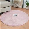 ORINOVA Tappeto Rotondo Rosa 120 cm Morbido Camera da Letto Tappeto Salotto Moderno Lavabile
