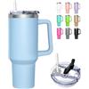 HNCY Tazza Termica da Viaggio con 2-in-1 Coperchio, 1180 ml Borraccia Termica, Bicchiere Termico con Cannuccia e Coperchio, Acciaio Inossidabile Travel Mug con manico, Tumbler Cup per Portabicchieri