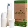 Eco Future 300Pcs Bicchieri carta 200 ml bianchi, biodegradabili e compostabili, bicchieri di carta per bevande calde freddo, acqua, tisana, feste compleanno, cocktail, gin-tonic, caffe, tazze bianche (300)