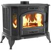 KRATKI Stufa a legna in ghisa KOZA K9 10kW Ø150mm|Gamma di potenza 8,5-12,5kW | Stufe economica ECO-DESIGN | Stufe Retro & Vintage | Stufe Svedesi | Scandinave | Classe di efficienza energetica A