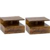 HOMCOM Set da 2 Comodini Sospesi da Camera da Letto, Comodini da Camera da Letto Moderni, con Cassetto e Mensola Superiore in Legno, 35x32x22.5cm, Marrone Rustico