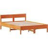 vidaXL Letto senza Materasso Marrone Cera 120x190 cm in Legno di Pino