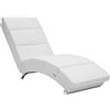 Casaria Relax Lounger XXL London 186x89x55cm Tessuto Soggiorno Ufficio Indoor Chaise Longue Bianco