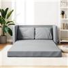 Keyroto Divano Letto 2 Posti Una Piazza e Mezza Convertibile Da Terra 2 in 1 - Tessuto Grigio Chiaro - 112x174x55cm