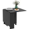 HOMCOM Tavolo da Pranzo Pieghevole, Tavolo a Ribalta per 4-6 Persone, Tavolo da Cucina Salvaspazio Moderno con 2 Ripiani e 2 Ruote, in Legno, 140x80x74 cm, Nero