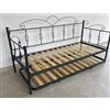 AESSEGI Divano letto in ferro battuto Nodo con rete estraibile (Antracite)