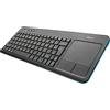 Trust Veza Tastiera Multimediale Wireless con Touchpad Integrato, Nero