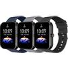 Coiwxmoi 3 Pezzi Cinturino per Amazfit GTS 2 Mini/4 Mini/GTS 2 2e 3 4 42mm/Bip 3/Bip S/Bip S Lite/Bip Lite/Bip U pro, 20mm Sportivi Regolabile Cinturini Morbido Silicone Ricambio,Nero/Grigio/Blu Scuro