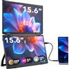 SMISEACOW Monitor portatile per laptop, 15,6 pollici IPS 1080P FHD, monitor portatile pieghevole a tre schermi, VESA, rotazione a 360°, compatibile con Windows/Mac/DeX/Chrome e PC desktop/Mini PC