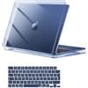 MOSISO Custodia Compatibile con MacBook Air 13 Cover M5 M4 M3 M2 2026 2025 2024 2023 2022 A3449 A3240 A3113 A2681, Case per MacBook Air 13,6'' display Liquid Retina&Copritastiera, Cristallo Mezzanotte