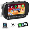 CAMECHO 2G+64G CAMECHO Android Autoradio Navi per FIAT 500X 2014-2020 con Carplay Android Auto, 7 Pollici Stereo Auto con GPS Navi WiFi FM/RDS Bluetooth Mirror Link+ Telecamera Posteriore + MIC