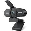 OFFCUP 2K Webcam PC con Microfono Cancellazione del Rumore, Web Cam Full HD 1080p USB Web Camera Streaming Videocamera Plug & Play PC Laptop Desktop per Videochiamate Conferenza e Studio