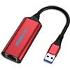 SGEYR Adattatore di rete USB, adattatore USB Lan 3.0, adattatore LAN per iPad, Fire TV Stick, adattatore di rete USB C a LAN, adattatore USB Rj45, adattatore USB C a Ethernet, per MacBook, XPS,