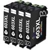 MEGOFFICE 603XL Cartucce Nero compatibile per Epson Cartucce 603 xl Nero per XP 2100 XP 2150 XP 3100 XP 3150 XP 4100 XP 4150 Workforce WF 2810 WF2820 WF 2840 WF 2870(4 Nero)