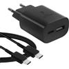 KenSera 25W Caricabatterie a Ricarica Super Veloce per Samsung Galaxy S25 S24 S23 S22 S21 S20 Ultra /S24/S23FE/S10/Note20/A73/A55/A54/A53, USB-C/A Presa Caricatore Alimentatore Spina con Tipo C Cavo