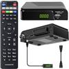 SHUNWEIQTEK Decoder Digitale Terrestre 2025 con Uscita Scart Hdmi e H265 HEVC Full HD 1080P Decodifica, Invisibile Mini Ricevitore Decoder DVB-T2 con USB PVR, LCN, Telecomando 2in1 FM Radio