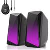 SOULION C30 Casse PC Bluetooth Soundbar Altoparlanti Computer Desktop per Monitor, Laptop, Gaming, Ingresso AUX da 3,5 mm, Alimentazione Tramite USB, Illuminazione LED Colorata, 1 paio