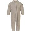 Mikk-line Walkoverall | Wollwalk Tuta per neonati e bambini | Pigiama in 95% lana - 100% lana merino senza mulesing | Senza piedi, Melange bianco sporco, 80