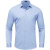 Mauro Kane Camicia Uomo Senza Stirare Maniche Lunghe con Bottoni Fibra di bambù Senza Pieghe Business Elegante Camicie