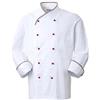 Peter's abiti da lavoro Giacca da cuoco unisex a manica lunga, bottoni antipanico estraibili,per panetteria,alimentari,pasticceria (Bianco profilo tricolore, XXL)