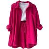 Generic Completo da donna in 2 pezzi, top casual e pantaloncini con coulisse, abbigliamento da vacanza, abbigliamento da spiaggia per casa, uso quotidiano e attività all'aperto, Rosa acceso, S