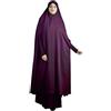 Bluelucon Kaftan Donna Lungo Arabo Burka intero Body Donna Abaya Set Lungo Elegante Ramadan Eid Regalo Musulmano Per Donne, Lilla, XXL
