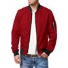 Oanviso Giacche da Uomo Bomber Jacket Casuale Cappotti Leggera Giacca Outdoor Giubbotto Sportiva Giubbino Bomber con Tasche Maniche Lunghe Slim Fit Giacca Classico Primavera Autunno B Rosso L