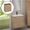 evineo ineo5 evo mobile La: 60 cm, con 2 scomparti estraibili, con maniglia incassata, BE0956OA, ineo5 evo [Mobili da Bagno > Mobili Lavabo]