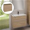 evineo ineo5 evo mobile La: 80 cm, con 2 scomparti estraibili, con maniglia incassata, BE0957OA, ineo5 evo [Mobili da Bagno > Mobili Lavabo]