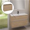 evineo ineo5 evo mobile La: 100 cm, con 2 scomparti estraibili, con maniglia incassata, BE0958OA, ineo5 evo [Mobili da Bagno > Mobili Lavabo]