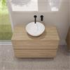 evineo ineo5 evo mobile La: 100 cm con 2 scomparti estraibili, ineo3 lavabo Ø 41,5 cm bianco,, BE0958OA+BE0964OA+BE0930WH, ineo3; ineo5 evo [Mobili da Bagno > Mobili con Lavabo Integrato]