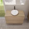 evineo ineo5 evo mobile La: 100 cm con 2 scomparti estraibili, ineo3 lavabo Ø 37 cm bianco,, BE0958OA+BE0964OA+BE0931WH, ineo3; ineo5 evo [Mobili da Bagno > Mobili con Lavabo Integrato]
