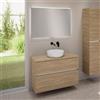 evineo ineo5 evo mobile La: 100 cm con 2 scomparti estraibili, lavabo ineo6 Ø 39 cm bianco, con specchio illuminato ineo,, BE0935WH+BE0958OA+BE0964OA+BEA011MI, ineo6; ineo5 evo [Mobili da Bagno > Set Mobili da Bagno]