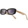 WOODONLY Occhiali da Sole Ovali Polarizzati in Legno - Occhiali da Sole Moderni con Protezione UV400 per Uomo e Donna Regali Perfetti (Nero)