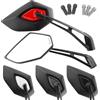 Area1 Coppia Specchietti Retrovisori Universali per Moto - Omologati E, Filettatura 2x M10 Destra con Adattatore Sinistro, Compatibili con Duke/SMC-R, Z900, Z750, Z650, Z500, Z125, ER-6N, MT-07