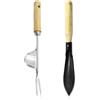 ZBHDEYG 1 Piccone in Acciaio Inossidabile, 1 Vanga da Giardino, Set di Attrezzi da Giardino, Strumento da Disegno con Manico in Legno, Mini Gancio per Denti, Strumento per Diserbo Manuale