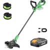 WORKPROX Tagliabordi a batteria 20V con batteria 4,0Ah e cavo di ricarica Type-C, 2 in 1 Decespugliatore senza fili, diametro di taglio 30 cm, testa inclinabile, con 2 x 5m di filo in nylon
