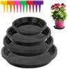 EASYKEENECOM Sottovasi Rotondi, 12 Pezzi, 12/16/18/20 cm, Plastica, Nero, Indoor e Outdoor, Mittelgroße, Moderni, Con 12 Etichette