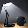 One Fire Lampada da Tavolo Senza Fili LED, Lampada a Batteria Piegabile e Portatile con 9 Livelli di Luminosità, Lampada da Lettura LED Nera, Lampada da Tavolo a Batteria Senza Fili