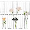 Glasseam Vaso Cilindrico inVetro per Centrotavola: Set di 12 Piccoli Vasi per Centrotavola Matrimoniali Decorazioni per Tavoli da Festa e da Casa - Vaso Moderno Trasparente per Fiori Rose e Tulipani