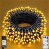 Realky Luci Albero di Natale, 26.2M 220 LED Luci Natalizie da Esterno ed Interno, 8 Modalità con Funzione Memoria e Telecomando Luci di Natale per Giardino, Balcone, Casa, Festa - Bianco Caldo