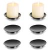 Inweder Porta Candele Piastra Portacandele Vassoio - Set di 6 Ferro Rotonda Porta Candela da 10.8cm per Candele a Colonna Inweder Nero Porta Candela Natalizia Inweder Halloween Matrimonio Decorazione Casa
