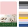 VEL VET HOME VelvetHome Topper Lenzuolo con angoli Una Piazza e Mezza 140x200 cm con elastico 100% cotone pettinato Certificato Oeko-TEX Standard 100 Lenzuolo sotto con Angoli 140x200 Rose poudré