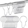 Caianwin 24 ganci per tenda da doccia, anelli in acciaio inox, per asta tenda doccia, asta per vestiti, 70 x 40 mm (argento)